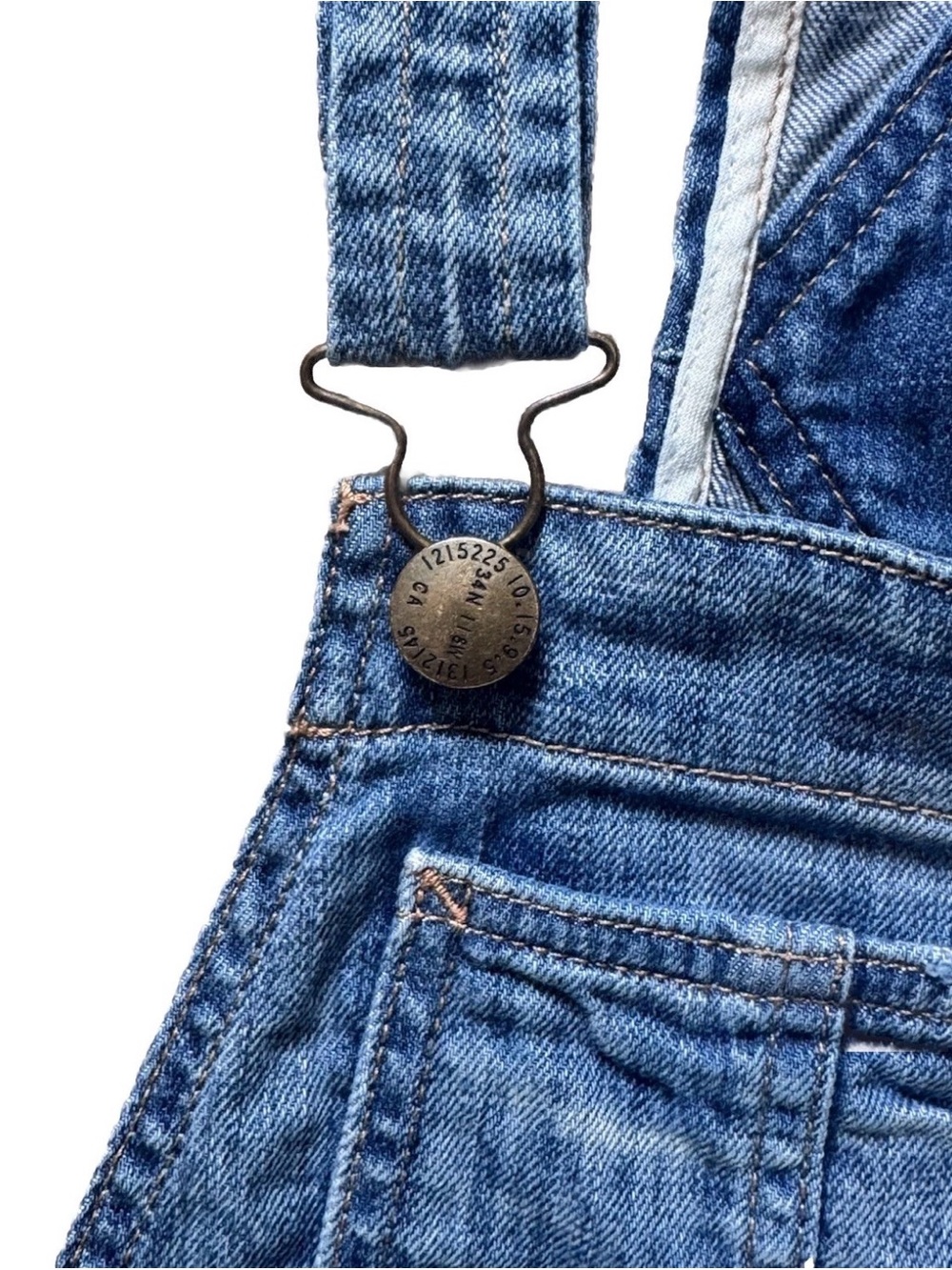Current/Elliott The Short Tall Treasure Vintage Light Blue Denim Overalls - Picture 5 of 8